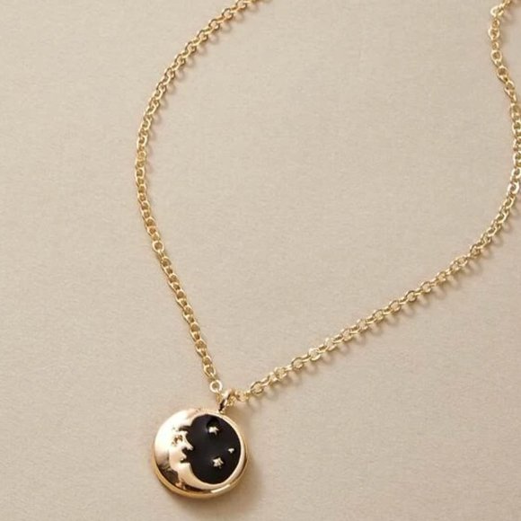 Moon/Stars Golden Charm Necklace - Picture 2 of 4